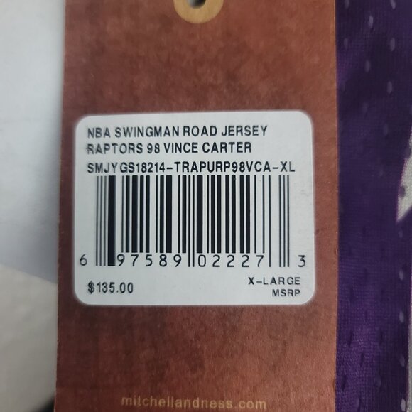 Mitchell & Ness Toronto Raptors Vince Carter 1998 - 99 NBA Basketball Jersey - Picture 8 of 10